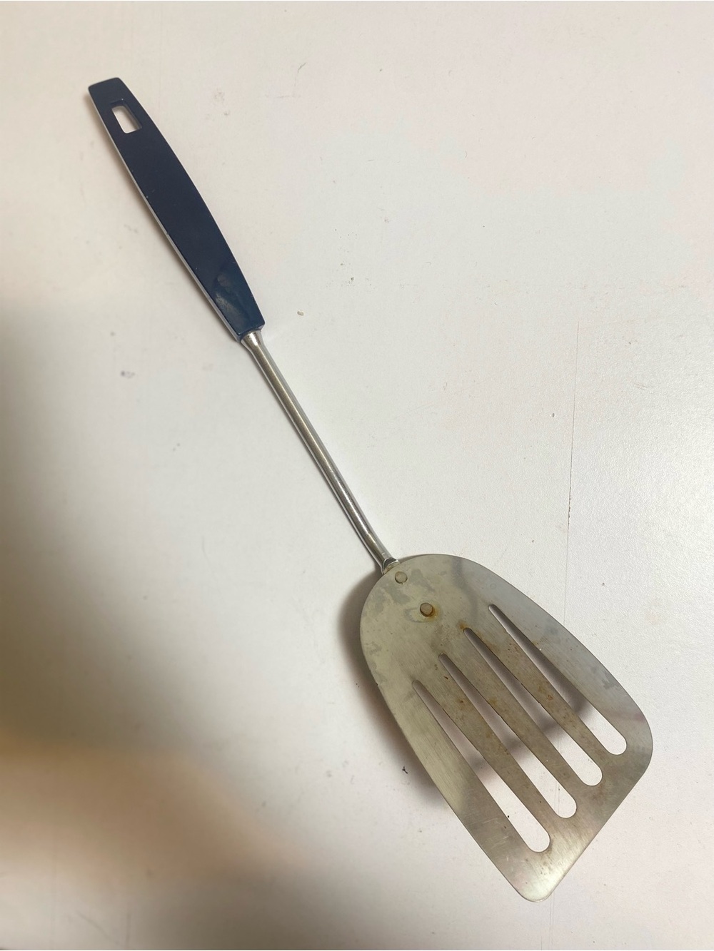 Vintage EKCO Slotted Turner Black Handle Stainless Steel